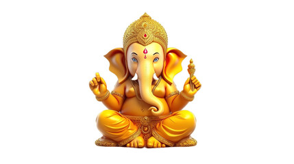 Ganesh isolated on transparent background, Generative ai