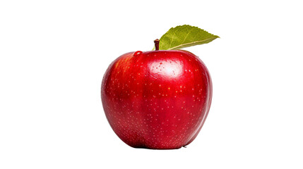 Close-Up of Ripe Red Apple, a Juicy and Delicious Fruit, Isolated on a Crisp White Background - Perfect for Healthy Nutrition Concepts and Fresh Food Marketing