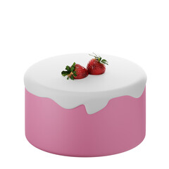 Strawberry Cake 3D Illustration