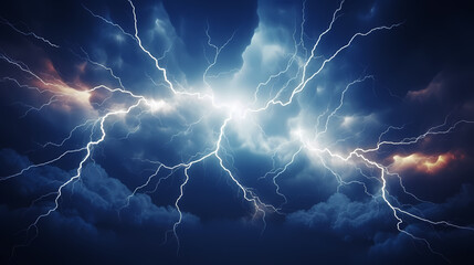 Lightning storm over natural landscape