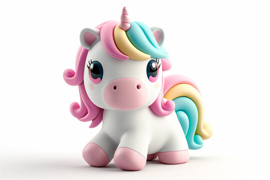 3D Figure of a Cute Unicorn