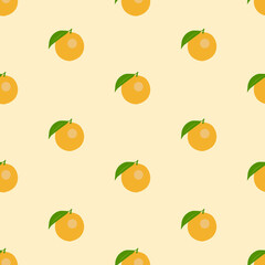 vector seamless background with fresh oranges
