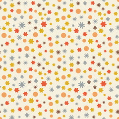 Seamless flower pattern element vector shape doodle floral abstract texture and fabric background illustration