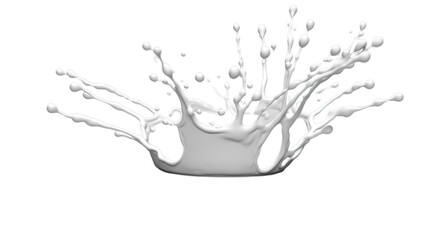 White milk splash isolated on transparent background, Generative ai