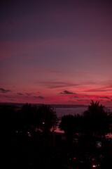 Lilac evening sky at sunset