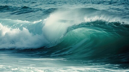 Clean ocean waves rolling, a soothing and rhythmic display of nature's serenity, Ai Generated.