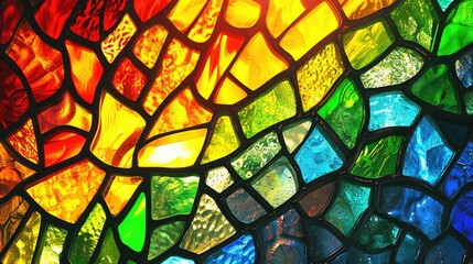 A vibrant background mimicking the beauty of colorful stained glass windows. Ai Generated
