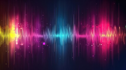 Vibrant background featuring colorful sound waves, a visual symphony of hues. Ai Generated