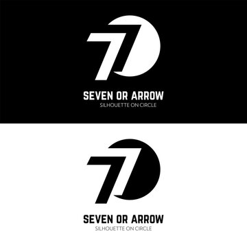 Number 7 seven on circle for lucky corporate logo design or anniversary birthday celebration
