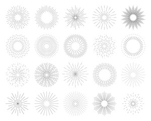 Sunburst set. Sunburst icon collection vector. Retro sunburst design. Big collection sunburst best quality.
