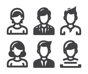 User icon vector set. Profile and people silhouette collection. people icon set. person icon vector