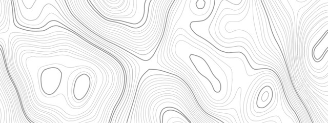 Abstract black and white wavy topography map background. Topography relief and topographic map wave line background.