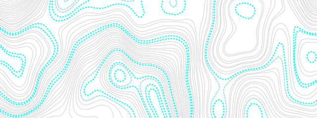 White paper wave curve relief geometric wave grid doted line background. . Abstract wavy topographic map and curved lines background. Vector illustration.