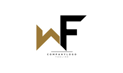 Alphabet letters Initials Monogram logo WF, WF INITIAL, WF letter