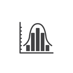 Bar chart histogram vector icon