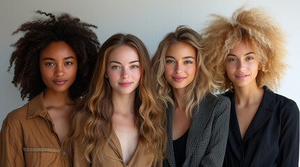 Fototapeta premium Multicultural female friends smiling 