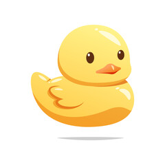 Yellow rubber duck vector isolated on white background.
