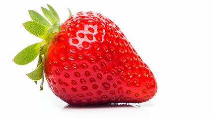 Macro of strawberry isolated on white background. Clipping path