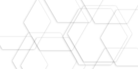 Luxury white and grey hexagonal abstract background with shadow. Geometric 3d texture illustration. Abstract hexagonal concept technology, banner and wallpaper background.