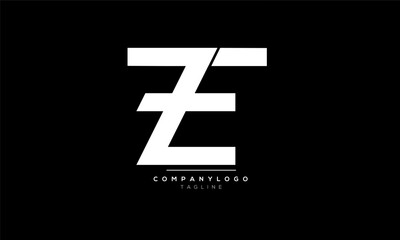 Alphabet letters Initials Monogram logo ZE, ZE INITIAL, ZE letter