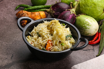 Indian vegetarian pilao basmati rice