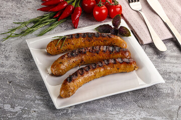 Grilled meat sausages with spices