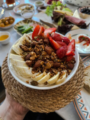 granola with fruits