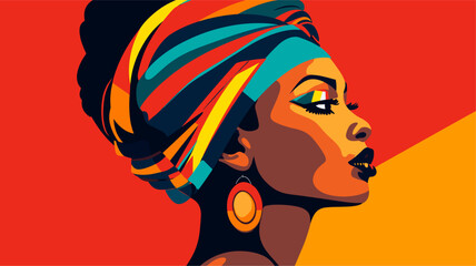 Abstract vector illustration honoring African American history and culture  incorporating bold shapes  vibrant colors  and empowering symbols to create a visually dynamic and meaningful representation