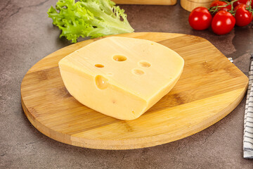 Gourmet Maasdam cheese with hole