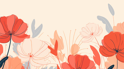 Abstract flower background with a celebratory vibe  incorporating dynamic patterns  organic forms  and a lively color palette for a visually engaging and meaningful composition. simple minimalist