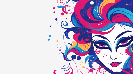 Carnival-themed vector art celebrating the joy of Mardi Gras with confetti  vibrant colors  playful patterns  and intricate carnival masks in a visually dynamic composition that captures the festive