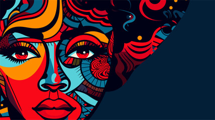 Vector illustration embracing the diversity of African American culture  featuring bold colors  cultural motifs  and a visually engaging composition that celebrates the heritage and contributions of