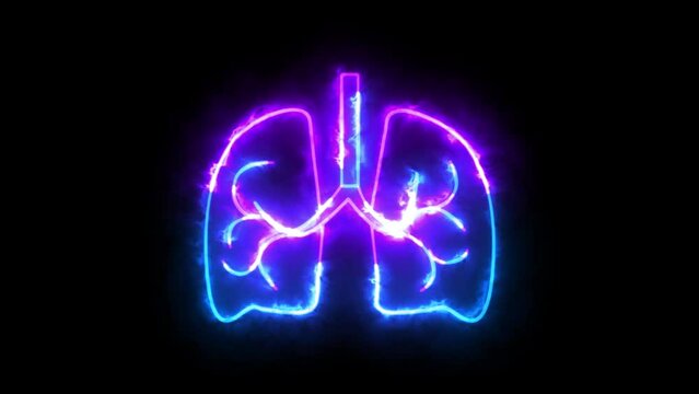Neon lungs icon this is a part of respiratory system. This is involved in respiration it purifies blood.