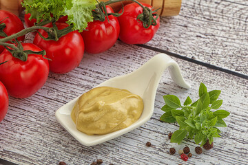 Spicy Mustard sauce in the bowl