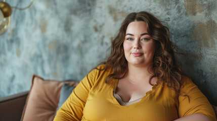 Fototapeta premium obese woman front view