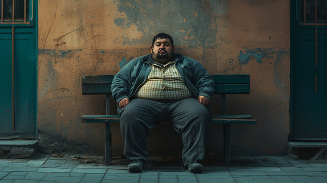 obese man front view