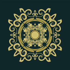 Vector vintage mandala ornament or flower