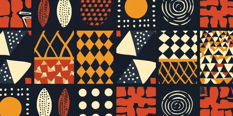 Fototapete Boho-Stil Abstract african pattern, ethnic background, tribal traditonal texture pop art style, Creative design for textiles and merchandise printing