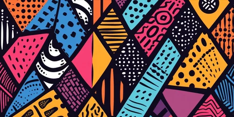 Fotobehang Boho Abstract african pattern, ethnic background, tribal traditonal texture pop art style, Creative design for textiles and merchandise printing