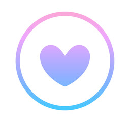 ピンクと青のグラデーション｜ハートマーク