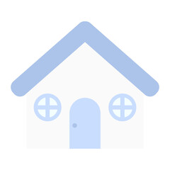 青い屋根のシンプルなお家⭐︎PNG