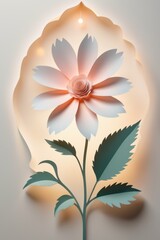 A paper cut flower with soft colors
