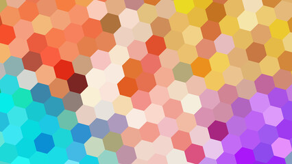 Abstract colorful hexagon pixel background with HD texture. Minimalist design, colorful abstract art creation.