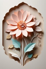 A paper cut flower with soft colors