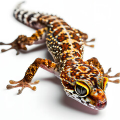 Naklejka premium Colorful Gecko on white background 