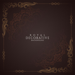 Stylish classic ethnic floral frame decorative background