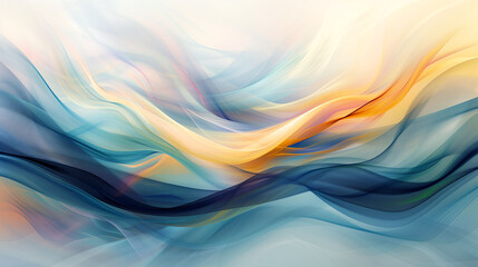 Orange And Blue Abstract Background Fiery Silk Waves
