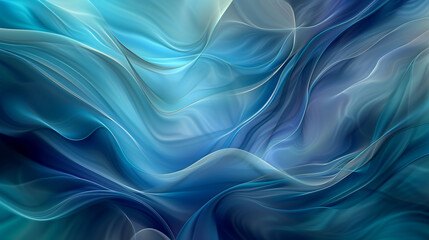 Cool Blue Abstract Background Icy Current Folds - obrazy, fototapety, plakaty