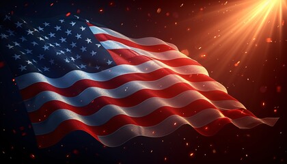 Red, White, and Blue: A Glorious American Flag Flaunts Its Patriotism Generative AI