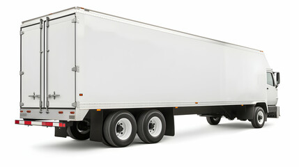 Mockup Trailer Ideal for Advertising Displays and Transportation, side view on White Background, Isolated